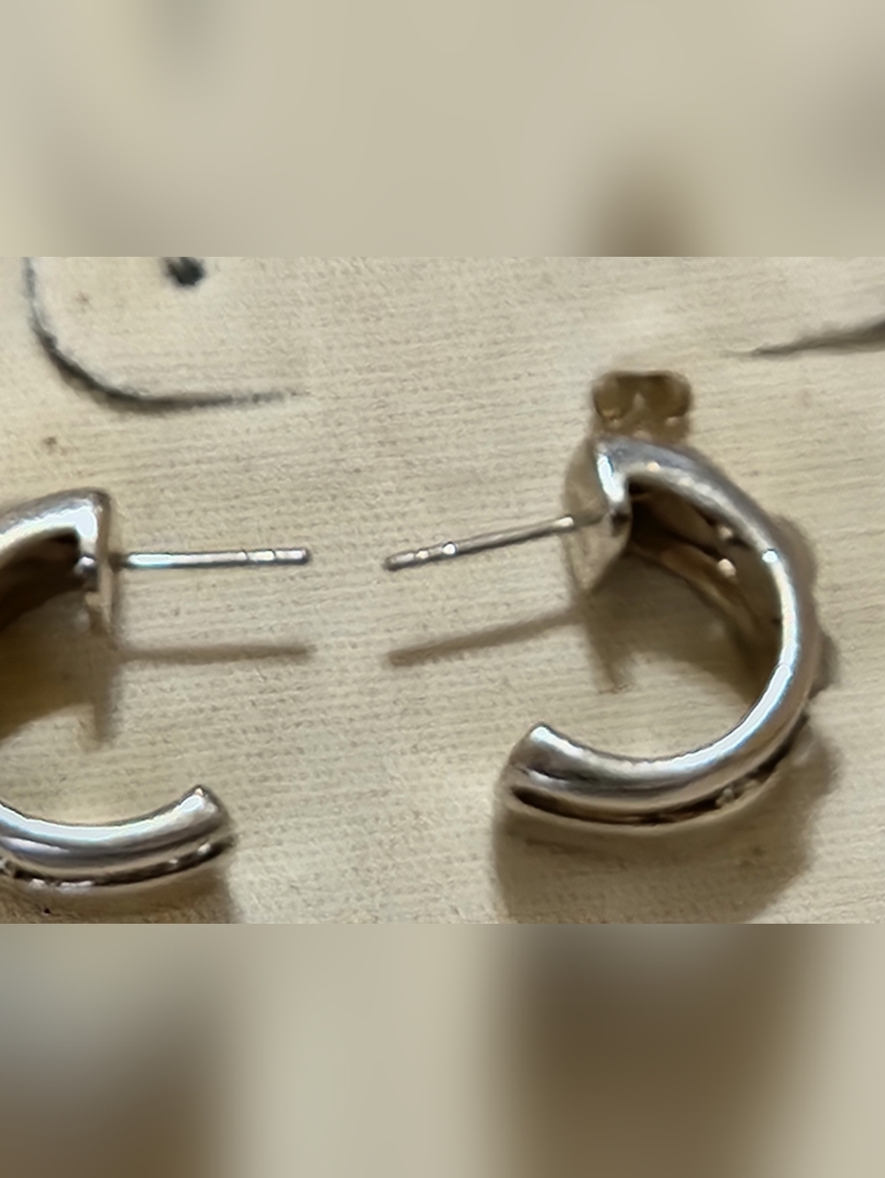 Barse Chunky 925 Sterling Silver Mother of Pearl Modernist Wide Hoop Earrings - Picture 13 of 13
